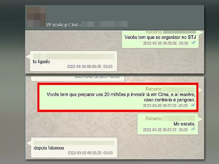 Mensagem de Roberto Zampieri enviada a um interlocutor em 9 de setembro de 2023 Imagem